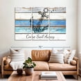 thumbnail image 2 of Elephant Stock Blue Anchor Quote Wall Art - Horizontal Multi Panel Canvas - Living Room Wall Decor - Wall Signs Multi Panel - Blue And Brown Decor - 65" x 42", 2 of 8