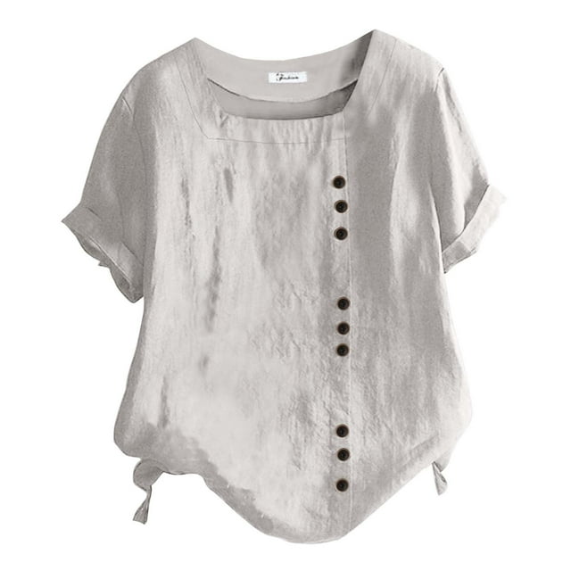 adviicd Chemises Mignonnes pour Femmes Chemise Rayée Manches Courtes Col Rond T-Shirt Basique Blanc,m