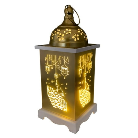 

Ramadan Led Wind Lantern Ramadan Lamp Metal Wooden Acrylic Ornament For Arabic Muslim