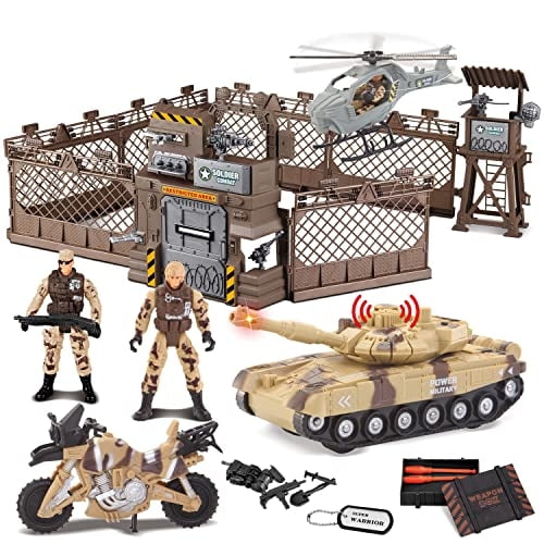 JOYIN Juego de juguetes de base militar del desierto que incluye