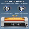 thumbnail image 4 of VEVOR Rodillo para perritos calientes, 12 capacidad para perritos calientes, 5 rodillos, máquina calentadora de cocción de acero inoxidable de 750 W con control de temperatura dual, 4 of 9