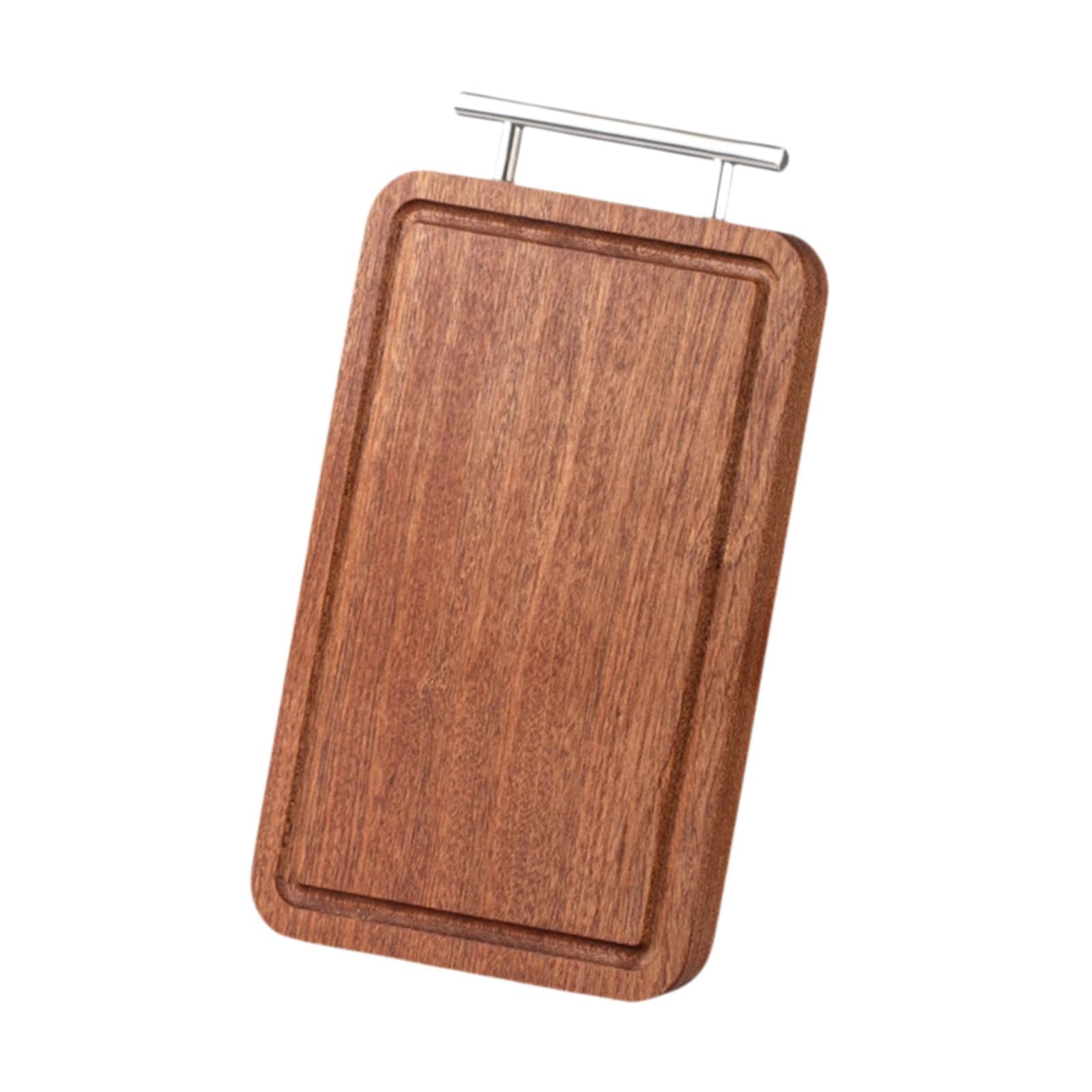 TISHITA Chopping Board Wooden Cutting Board Multifunctional Reversible with Handle Thick for Kitchen for Cheese Steak Meat Vegetables S