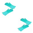 thumbnail image 1 of Matsuzay 1 par de guantes de silicona para lavar platos con tazones para fregar, manoplas reutilizables para el hogar, utensilios de cocina Verde 2Conjunto, 1 of 6