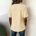 thumbnail image 5 of BUIGTTKLOP Blouse for Women Dressy Casual Summer V Neck Button down Cotton Linen Shirts Tie Front Short Sleeve Beach Vacation Tops, 5 of 8
