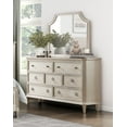 thumbnail image 3 of 4pc Bedroom Set Traditional Queen Bed Nightstand Dresser Mirror Light Brown Wooden Furniture Clipped Corners, 3 of 6