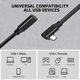 90 Degree Right Angle USB C Male to Female Extension Cable 10FT,Type C