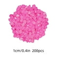 thumbnail image 3 of Tuvgenk Pink Glow in The Dark Garden Stones Luminous Glow 200 Pc Outdoor Decorative Stones Diamond Durable 13-9mm for Crafts for Landscaping, 3 of 6