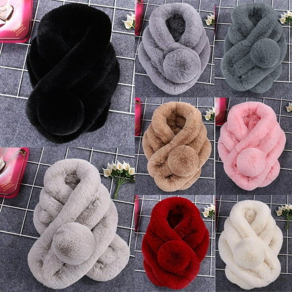 Women's Winter Scarf Fashion Thickened Soft Pile Texture Warm Weather Neckwear
