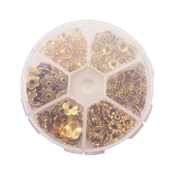 LOLIPPYY 1 Box Alloy Flower Bead Caps Jewelry Making Alloy Bead End Caps Bracelets Crafts