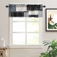 thumbnail image 2 of Black Grey Valances for Windows Modern Abstract Art Geometric Rod Pocket Curtain Valance Window Treatment Short Curtains for Kitchen Living Room, 60"x18", 2 of 5