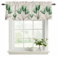 thumbnail image 2 of Green Floral Valances for Windows, Elegant Tulip Vintage Wildflower Plant Light Filtering Kitchen Curtains, Rod Pocket Window Valance Curtains for Living Room Bedroom, 60" W x 18" L, 2 Panels, 2 of 9