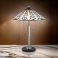 thumbnail image 6 of Kio 23 Inch Table Lamp, Modern Tiffany Style Stained Glass, Silver Metal, 6 of 6