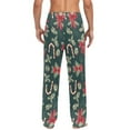 thumbnail image 4 of FORMRS Mens Pajama Pants with Pockets Sleepwear Lounge Bottoms Sizes S-2XL, Green Christmas Candy Canes, 4 of 7