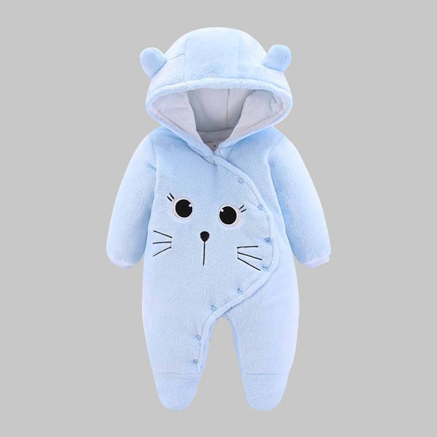 Cowsor Newborn Baby Bear Outfit Girls Boys Winter Fleece Clothes Hooded Romper Set