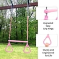 thumbnail image 4 of 18" Pink Trapeze Swing Bar Rings 48" Heavy Duty Plastic Coated Chains Swing Set Accessories Playgrou multicolor, 4 of 8