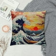 thumbnail image 2 of Nawypu Pillow Cover Japanese Sakura Traditional Oriental The Great Wave of Kanagawa Throw Pillow Decor for Livingroom Couch Bed Decorative Gift, 2 of 5