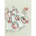 thumbnail image 3 of Bagilaanoe Toddler Baby Girl Summer Dress Floral Print Sleeveless A-line Princess Dresses 6M 12M 18M 24M 3T 4T Kids Casual Swing Sundress, 3 of 8