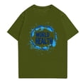 thumbnail image 2 of NAMTYQX Womens T Shirts Loose Fit Patterns Light Short Sleeve Plus Size Muster Comfy Crew Neck Soft Fashion Cute Shirts for Women Army Green Size XL, 2 of 4