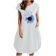 thumbnail image 1 of Vestido suelto informal de manga corta con bolsillo y cuello redondo con estampado del Día de la Independencia de algodón y lino de verano para mujer Fridja  qw3548, 1 of 4