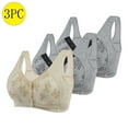 thumbnail image 2 of Posijego 3 Pack Womens Front Closure Bra Plus Size Wireless Everyday Bra No Underwire Full Coverage Bra for Women, 2 of 3