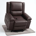 thumbnail image 1 of Bingirl 22-Inch PU Leather Power Lift Reclining Chair with Massage and Heating Function - Coffee Color, 1 of 8