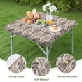 thumbnail image 4 of Boho Brown Damask Ethnic Pattern Square Fitted Tablecloth with Elastic Edge,Square Table Cover,Washable Elastic Table Cover for Home Kitchen Party Decor 34"x34", 4 of 6