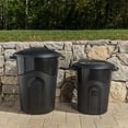 thumbnail image 6 of United Solutions 2 Pack 32 Gal Outdoor Garbage Bins, Lids, Handles, Black, 6 of 7
