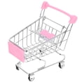 thumbnail image 2 of Modelo de carrito de compras simulado, miniatura de escritorio, adorno decorativo, juguete para niños - Talla S (Rosa), 2 of 8
