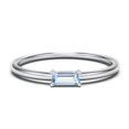 thumbnail image 1 of East-West Stackable Baguette Birthstone Ring - Aquamarine (March), 1 of 5