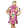thumbnail image 5 of Bimba Women Cotton Kaftan Bridesmaid Short Pink Floral Chic Caftan, 5 of 5
