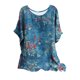 thumbnail image 1 of Mujer suelta casual manga corta cuello redondo estampado casual blusa camiseta túnica tops Fridja  ghk4504, 1 of 6