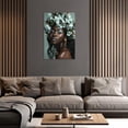 thumbnail image 4 of ZHONGYUTONG African American Canvas Wall Art Black Woman Flower Head Pictures Abstract Black Girl Painting for Living Room Decor Framed (16.00" x 24.00"), 4 of 5