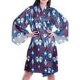 thumbnail image 5 of Moomaya Printed Womens Kimono Sleeve Robes Satin Silk Getting Ready Bridal Robe Coverup, 5 of 7