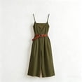 thumbnail image 6 of Purcolt Overalls for Women Dressy Casual Square Neck Spaghetti Strap Wide Leg Cropped Baggy Jumpsuit Lightweight Loose Fit Rompers with Pockets, No Belt, 6 of 7