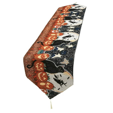 

BOSTEY Halloween Table Runner Embroidered Festive Party Indoor Decorations