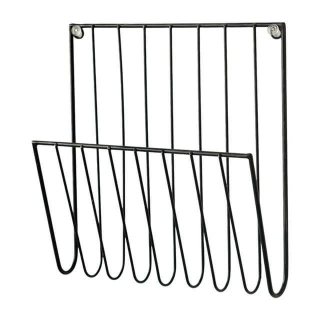 Revistero de pared de hierro, versátil y decorativo. Negro