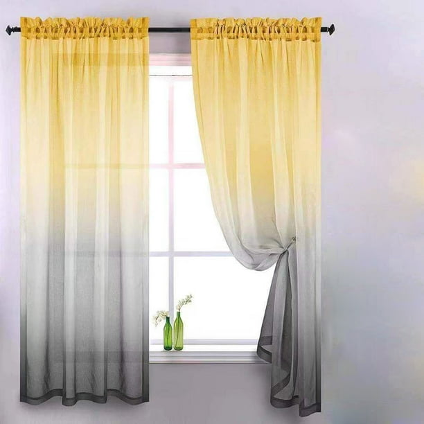 Cortinas de tul para ventana para sala de estar, dormitorio, paneles de cortinas de tela transparente de gasa