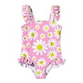 thumbnail image 7 of BOBOGOJP Toddler Girls Swimsuit Quick Dry Girls' Swimwear UPF 50+ Cute Toddler Bathing Suit for Little Girl Ruffles Floral Pink for 3-4 Years, 7 of 7