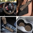 thumbnail image 3 of Yuyamidu Leopard Print Car Seat Covers 15 PCS Fashion Car Seat Cover Set Floor Mats Steering Wheel Cover Seatbelt Strap Pad Cup Coasters Handbrake Cover Set, 3 of 6