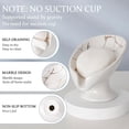 thumbnail image 2 of Soap Dish Set, Self Draining Bar Soap Holder for Bathroom Sink, Leaf Shaped Drainage Ceramic White Marble Porcelain Soap Dishes, Kitchen Decorative Soap Dish, 2 of 8
