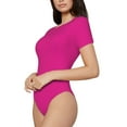 thumbnail image 2 of Gaeub Darkmagenta Women'S Short Sleeve One Piece Swimsuit Sexy High-Waisted Bodysuit For Swimming, Beach, Sports - Small, 2 of 9