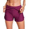 thumbnail image 4 of CRZ YOGA Board Shorts for Women 3'' High Waisted Beach Swimwear Bottoms Bathing Trunks with Liner, 4 of 4
