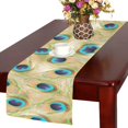 thumbnail image 2 of MYPOP Peacock Feathers Pattern Table Runner Home Decor 14x72 Inch,Animal Peacock Feathers Table Cloth Runner for Wedding Party Banquet Decoration, 2 of 6