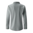 thumbnail image 5 of Wyobmus Men's Casual Lapel Sports Pullover Shirts Solid Long Sleeve Button Down Work Shirt Tops Loose Outdoor Active Shirt Gray, 5 of 9