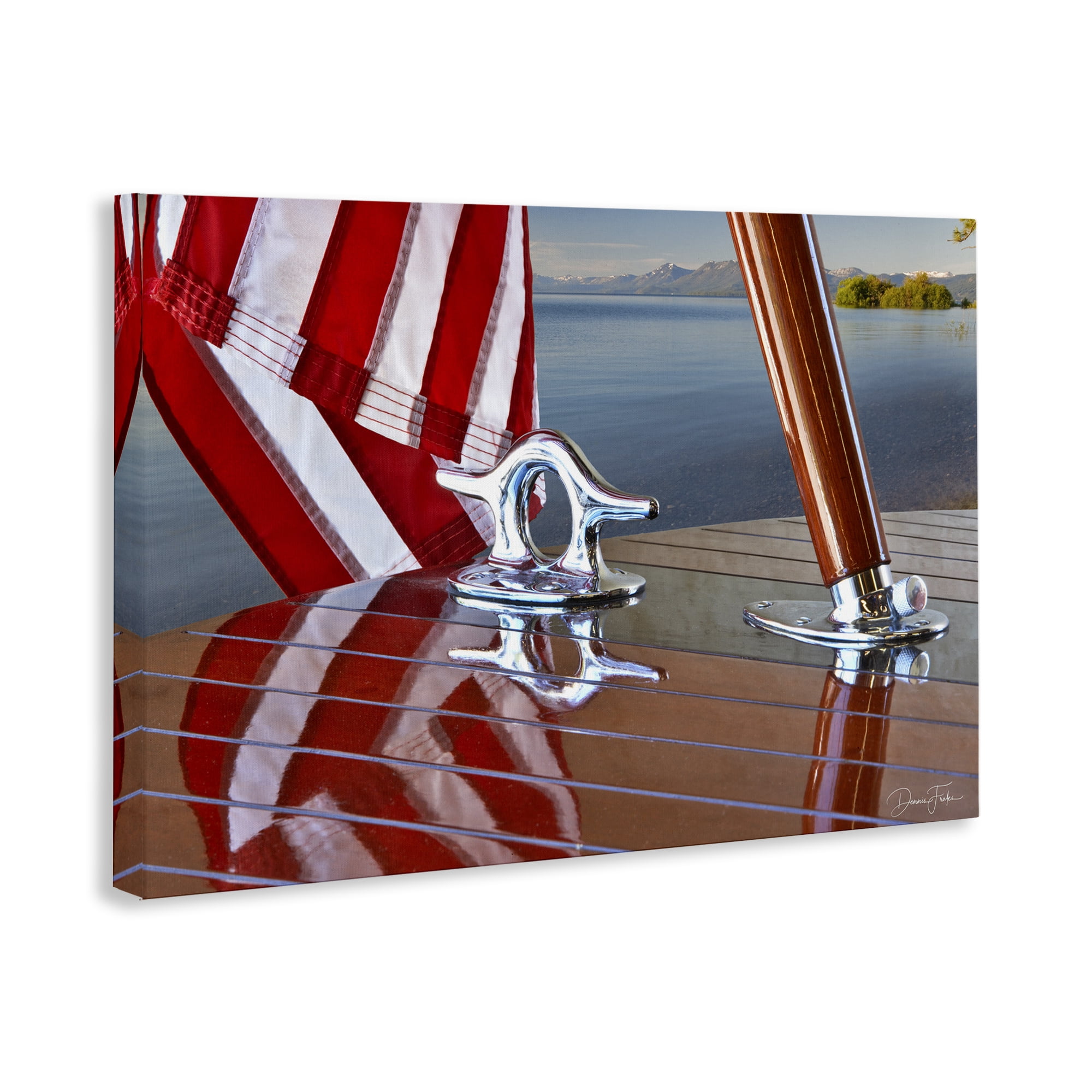 Stupell Industries Flag On Boat Hull Transportation Photography Gallery Wrapped Canvas Art Print Wall Art, 36 x 24