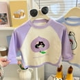 thumbnail image 6 of KPOPLK Fall T-Shirts for Kids Girl 1T 2T 3T 4T 5T Long Sleeve Crewneck Tee Top Toddler Girls Lounge Cute Clothes Purple,Size 2-3 Years, 6 of 8
