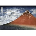 thumbnail image 2 of Hokusai 24x18 Black Ornate Wood Framed with Double Matting Museum Art Print Titled - Fuji In Clear Weather, 2 of 4