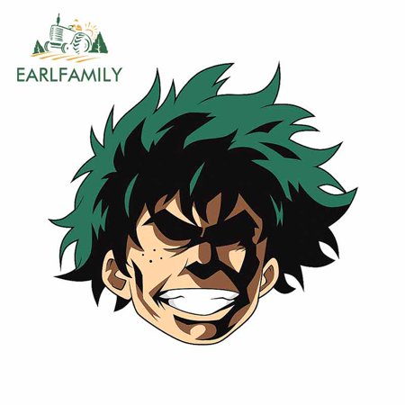 EARLFAMILY 5.1 Inch for Midoriya Izuku Graffiti Sticker 3D Funny Car Stickers DIY Anime Decals Bumper Window Truck Decor