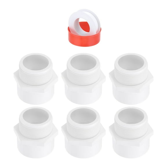 Uxcell 3Pcs 2" Male Adapter Pipe Fitting Fit for SCH40 Slip Coupling, White