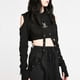 thumbnail image 1 of Sudadera con Capucha Macarena Mangas Largas Top Corto Hombro Descubierto Negro S, 1 of 4